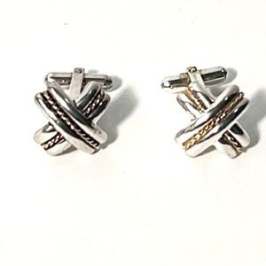 Sterling Silver and 14kt Gold Cufflinks